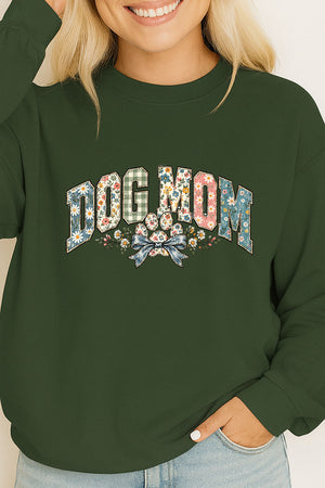 Dog Mom Petals & Paw Heavy Cotton Long Sleeve Adult T-Shirt