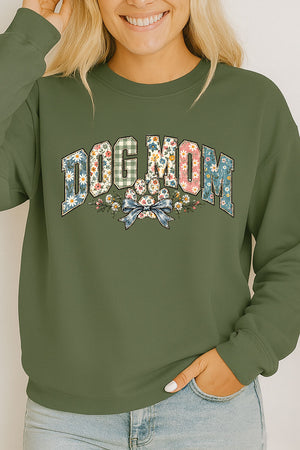 Dog Mom Petals & Paw Heavy Cotton Long Sleeve Adult T-Shirt