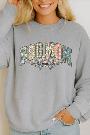 Dog Mom Petals & Paw Heavy Cotton Long Sleeve Adult T-Shirt