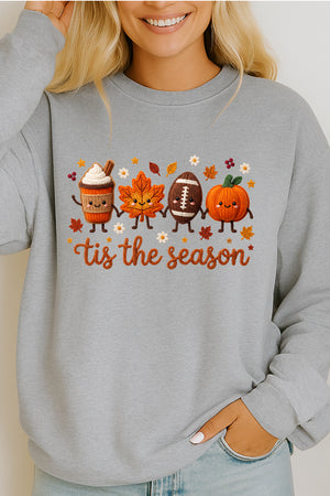 Tis the Season Faux Knit Collage Heavy Cotton Long Sleeve Adult T-Shirt