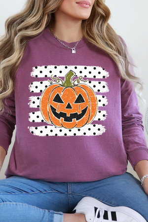 Spooky Pumpkin Pop Comfort Colors Heavyweight Long T-Shirt