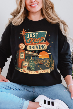 Just Keep Driving Comfort Colors Heavyweight Long T-Shirt