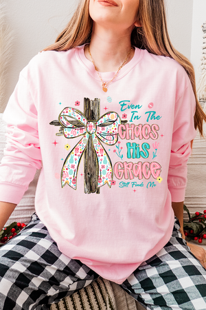 In The Chaos Coquette Cross Comfort Colors Heavyweight Long T-Shirt