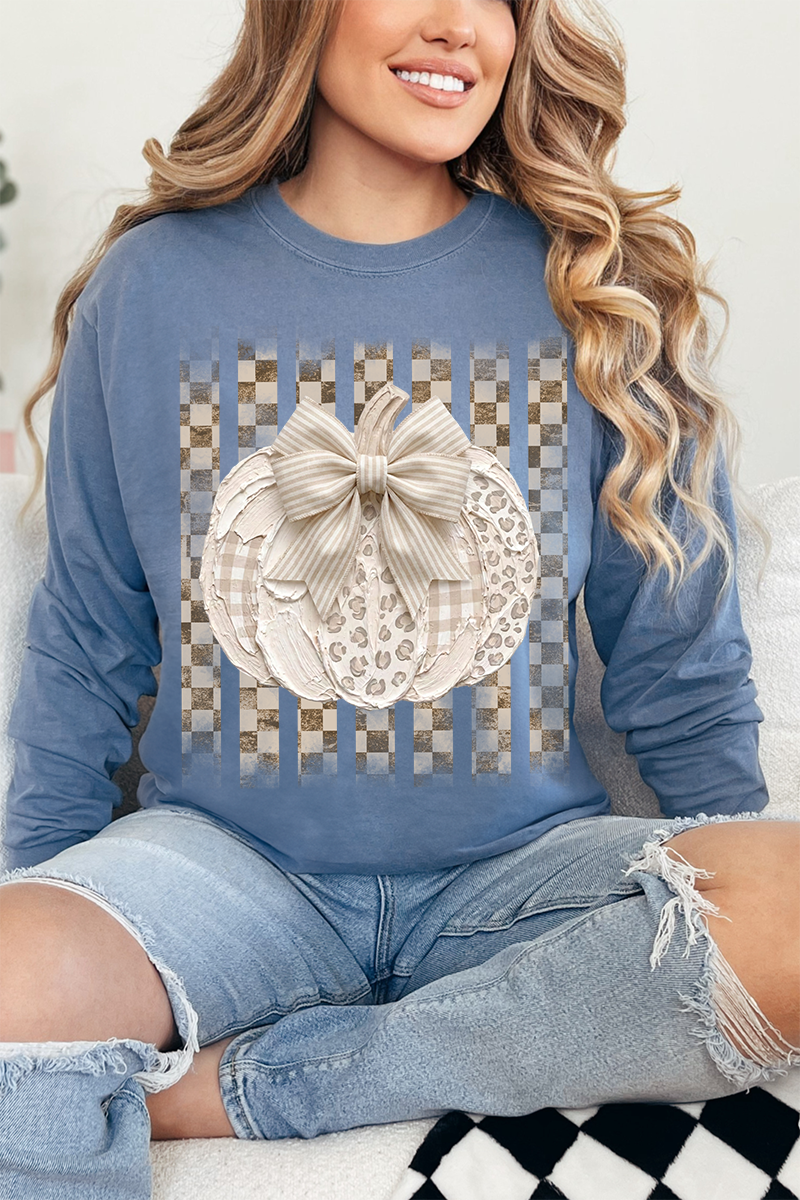 Painted Pumpkin Latte Comfort Colors Heavyweight Long T-Shirt