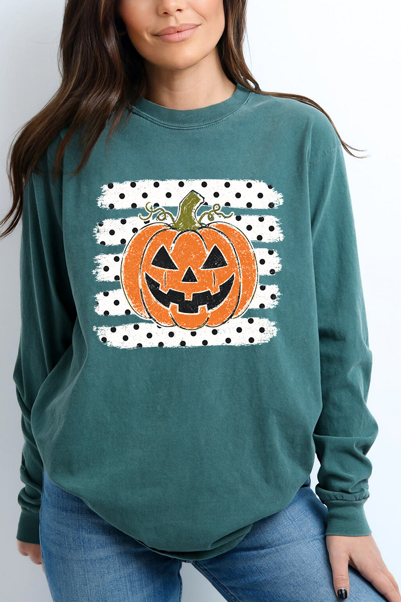 Spooky Pumpkin Pop Comfort Colors Heavyweight Long T-Shirt