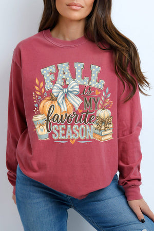 Fall Season Charm Comfort Colors Heavyweight Long T-Shirt