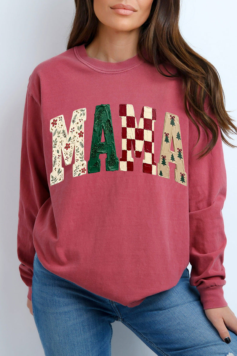 Merry Mama Mix Comfort Colors Heavyweight Long T-Shirt