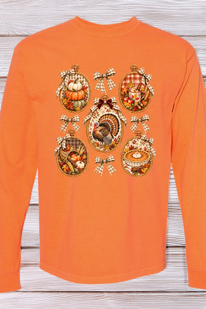 Thanksgiving Portraits Comfort Colors Heavyweight Long T-Shirt