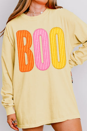Candy Stripe Boo Comfort Colors Heavyweight Long T-Shirt