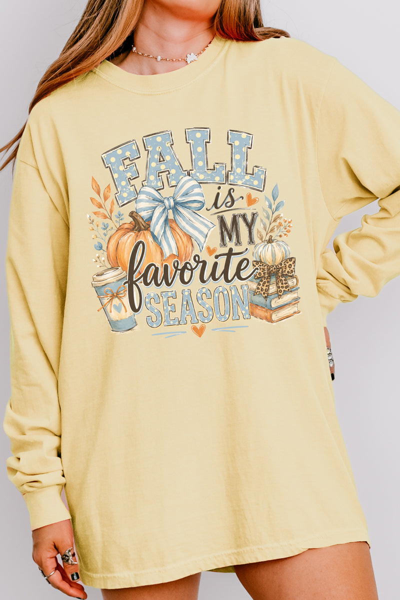 Fall Season Charm Comfort Colors Heavyweight Long T-Shirt