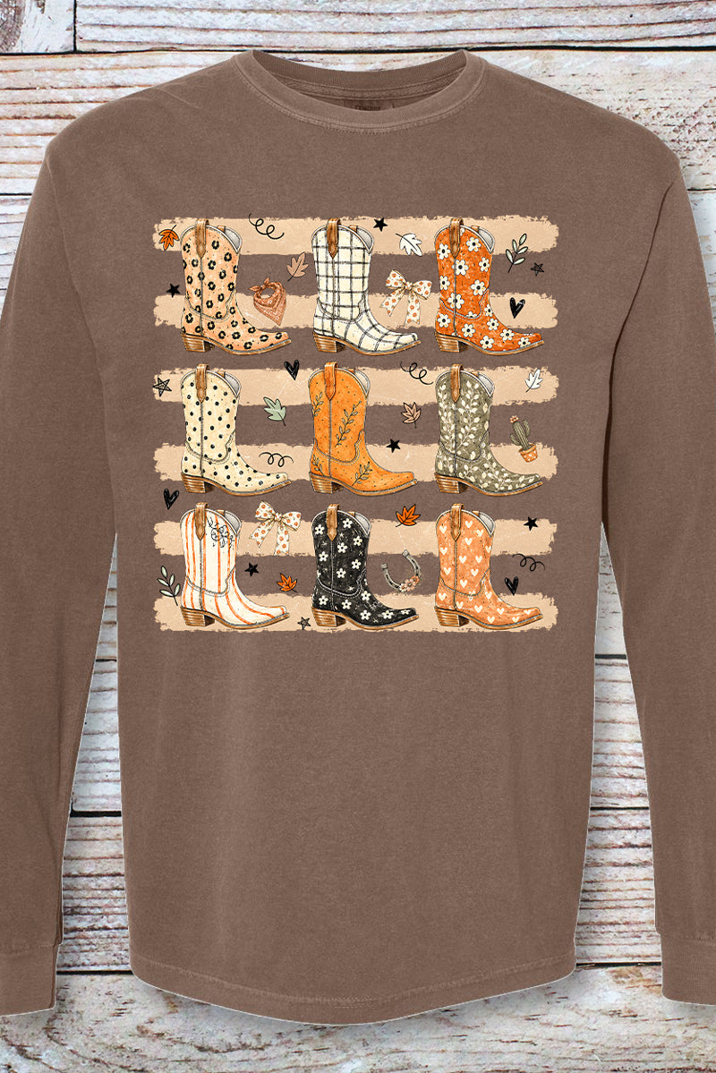 Kickin' Up Autumn Comfort Colors Heavyweight Long Sleeve T-Shirt