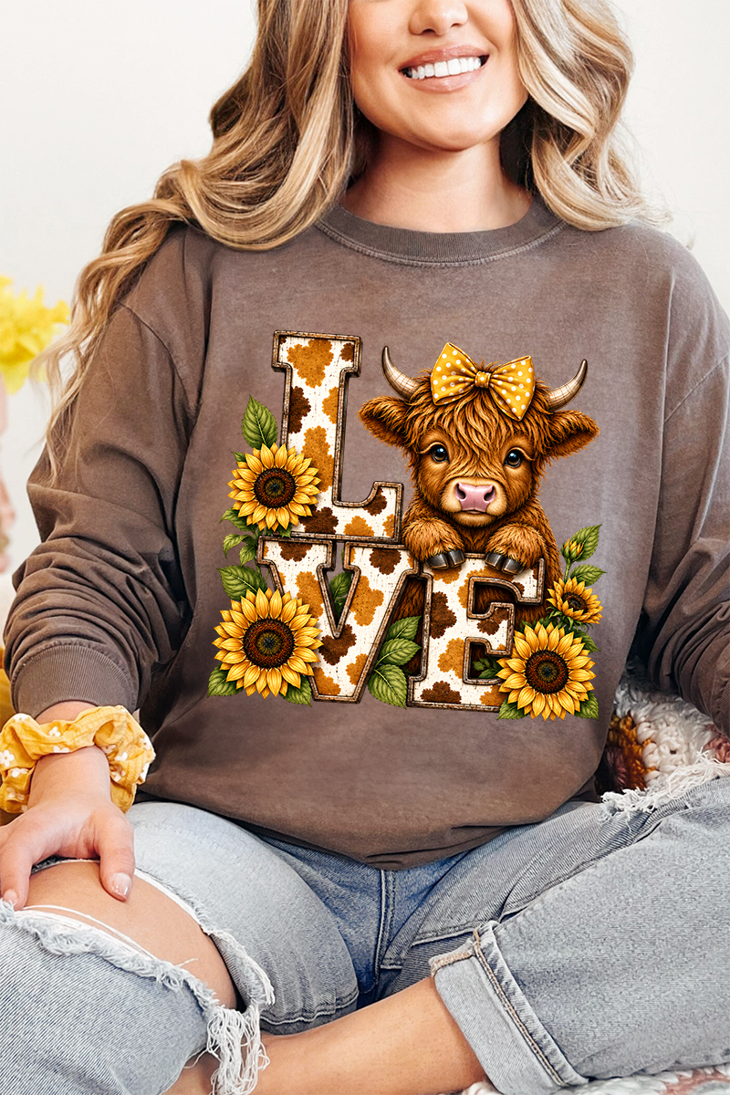 Little Highland Love Comfort Colors Heavyweight Long T-Shirt