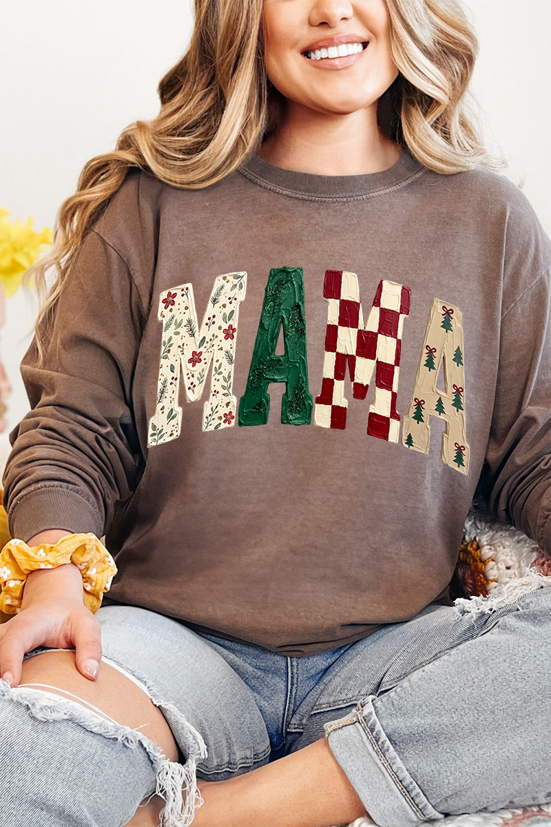 Merry Mama Mix Comfort Colors Heavyweight Long T-Shirt