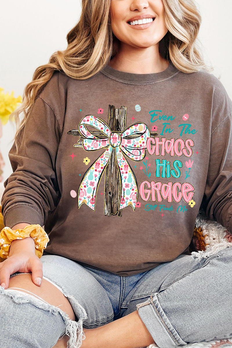 In The Chaos Coquette Cross Comfort Colors Heavyweight Long T-Shirt
