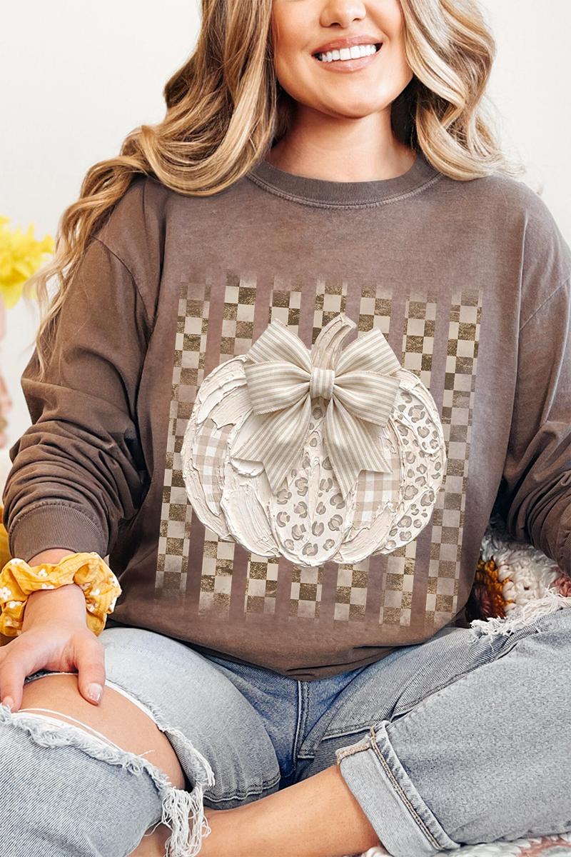 Painted Pumpkin Latte Comfort Colors Heavyweight Long T-Shirt