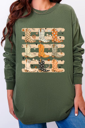 Kickin' Up Autumn Comfort Colors Heavyweight Long Sleeve T-Shirt