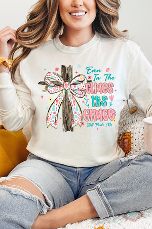 In The Chaos Coquette Cross Comfort Colors Heavyweight Long T-Shirt