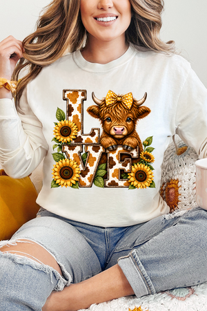 Little Highland Love Comfort Colors Heavyweight Long T-Shirt
