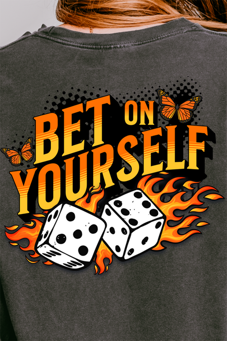 Bet On Yourself Front & Back Design Comfort Colors Heavyweight Long T-Shirt