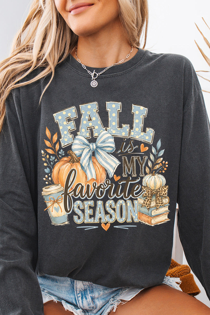 Fall Season Charm Comfort Colors Heavyweight Long T-Shirt