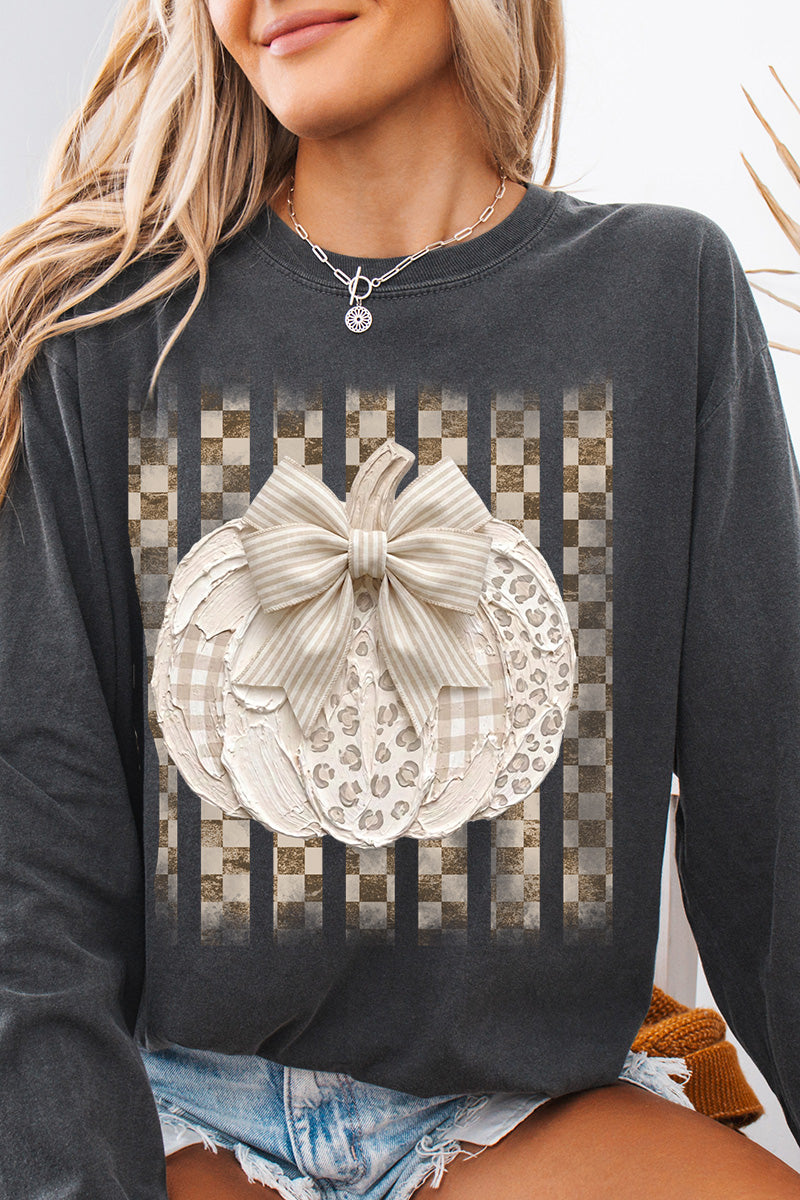 Painted Pumpkin Latte Comfort Colors Heavyweight Long T-Shirt