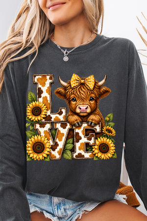 Little Highland Love Comfort Colors Heavyweight Long T-Shirt