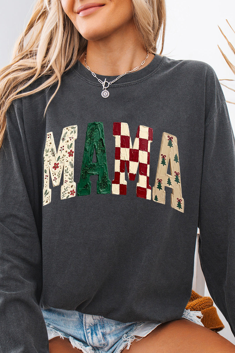 Merry Mama Mix Comfort Colors Heavyweight Long T-Shirt