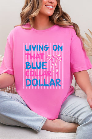 Striped Blue Collar Dollar Pink And Blue Softstyle Adult T-Shirt