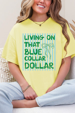 Striped Blue Collar Dollar Blue And Green Softstyle Adult T-Shirt