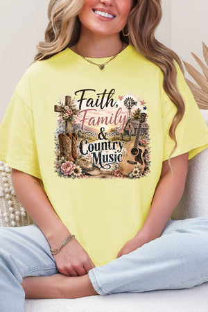 Faith, Family & Country Music Softstyle Adult T-Shirt