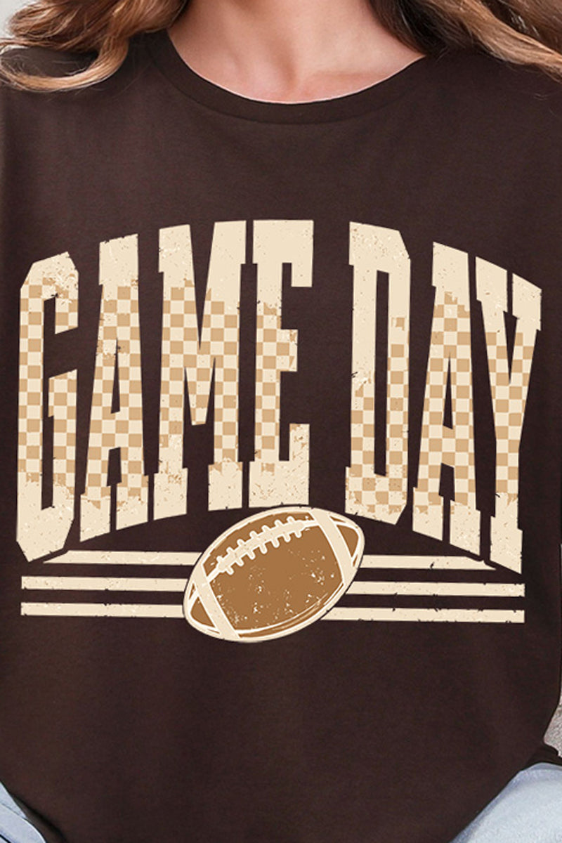Checkered Taupe Game Day Softstyle Adult T-Shirt