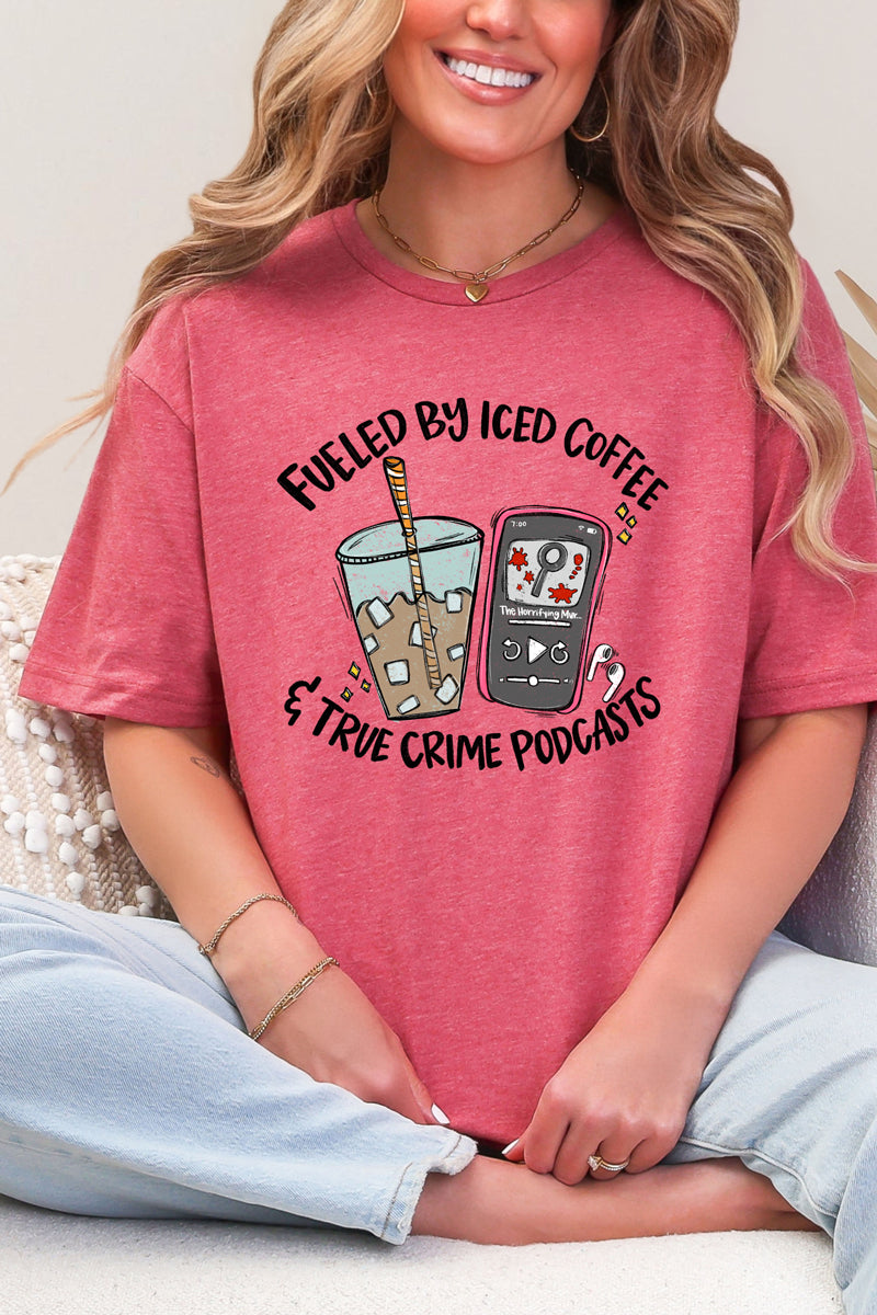 Iced Coffee & True Crime Softstyle Adult T-Shirt