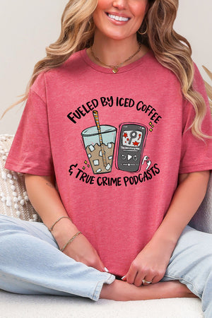 Iced Coffee & True Crime Softstyle Adult T-Shirt