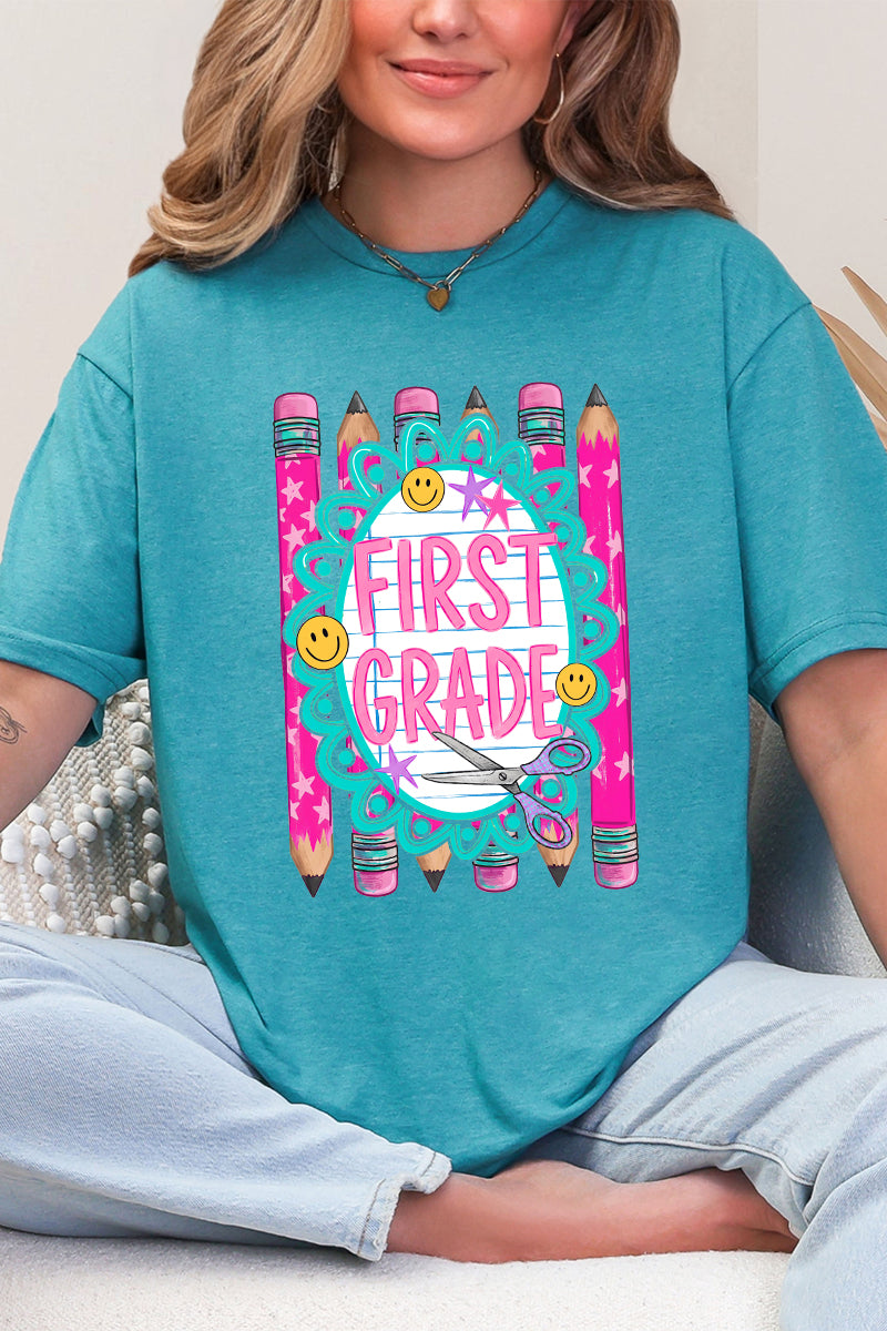 Primary Pencil Crew: Pre-K To Fourth Grade Softstyle Adult T-Shirt *Choose Your Grade