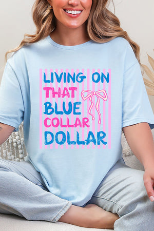 Striped Blue Collar Dollar Pink And Blue Softstyle Adult T-Shirt
