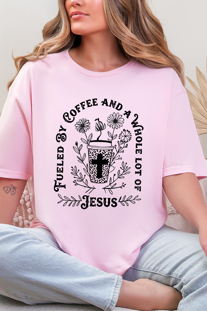 Black Coffee And A Whole Lotta Jesus Softstyle Adult T-Shirt
