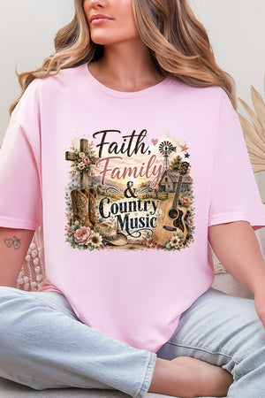 Faith, Family & Country Music Softstyle Adult T-Shirt