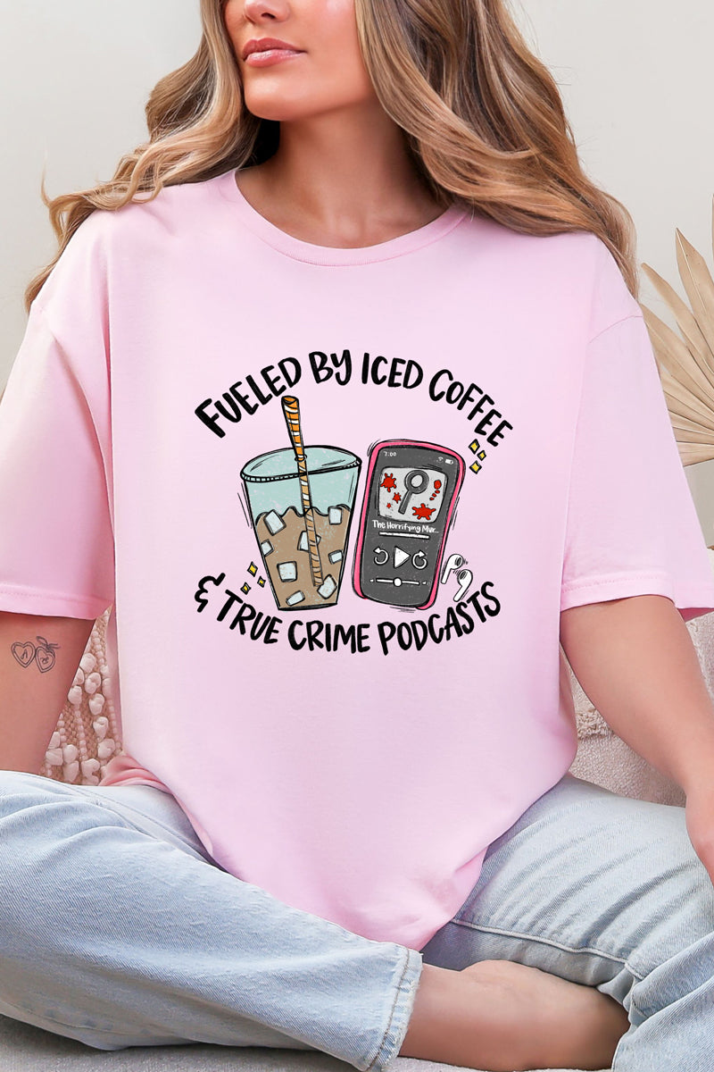 Iced Coffee & True Crime Softstyle Adult T-Shirt