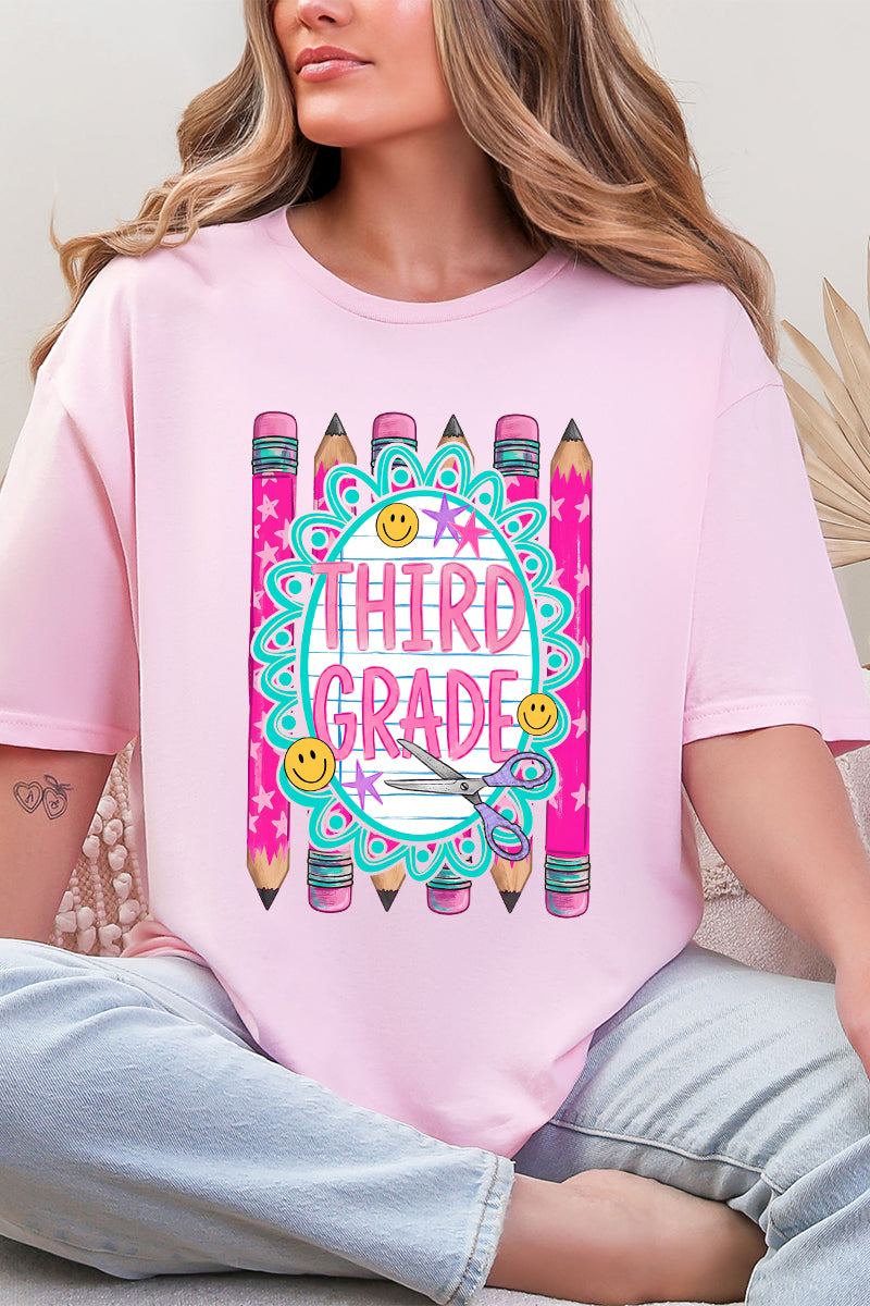 Primary Pencil Crew: Pre-K To Fourth Grade Softstyle Adult T-Shirt *Choose Your Grade