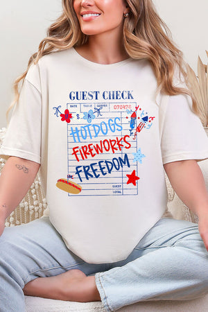 Guest Check Hotdogs Fireworks Freedom Softstyle Adult T-Shirt