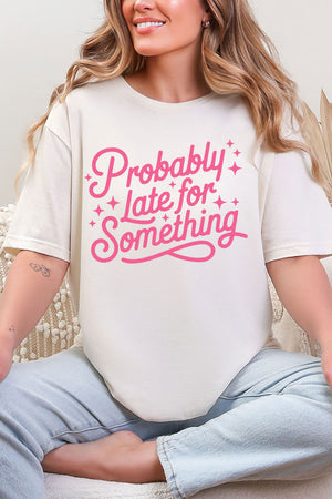 Pink Probably Late For Something Softstyle Adult T-Shirt