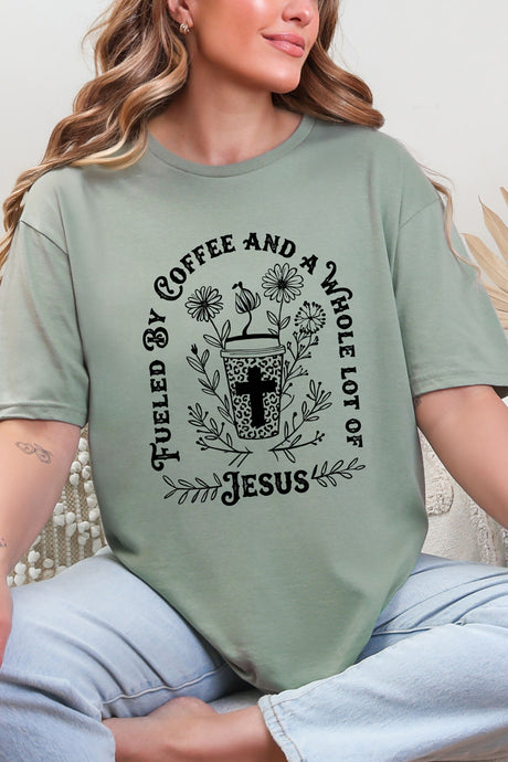 Black Coffee And A Whole Lotta Jesus Softstyle Adult T-Shirt