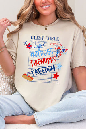 Guest Check Hotdogs Fireworks Freedom Softstyle Adult T-Shirt
