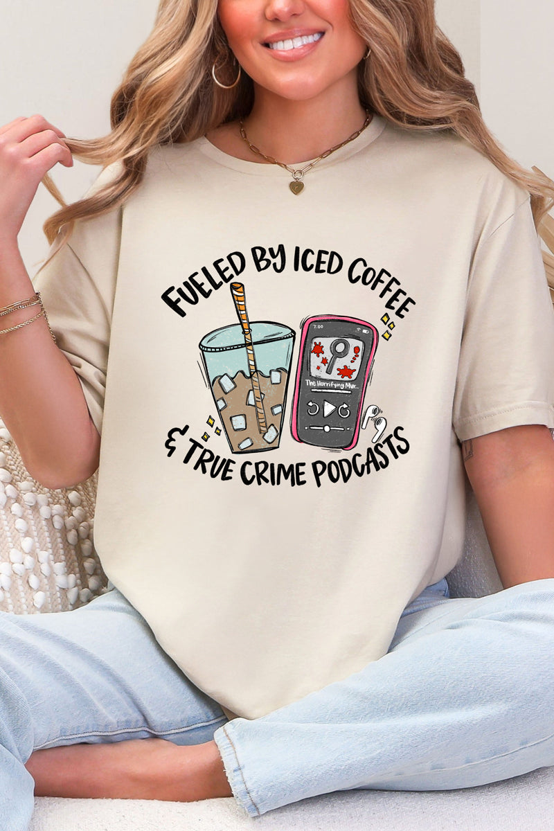 Iced Coffee & True Crime Softstyle Adult T-Shirt