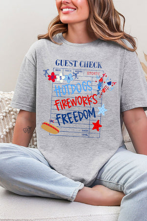 Guest Check Hotdogs Fireworks Freedom Softstyle Adult T-Shirt