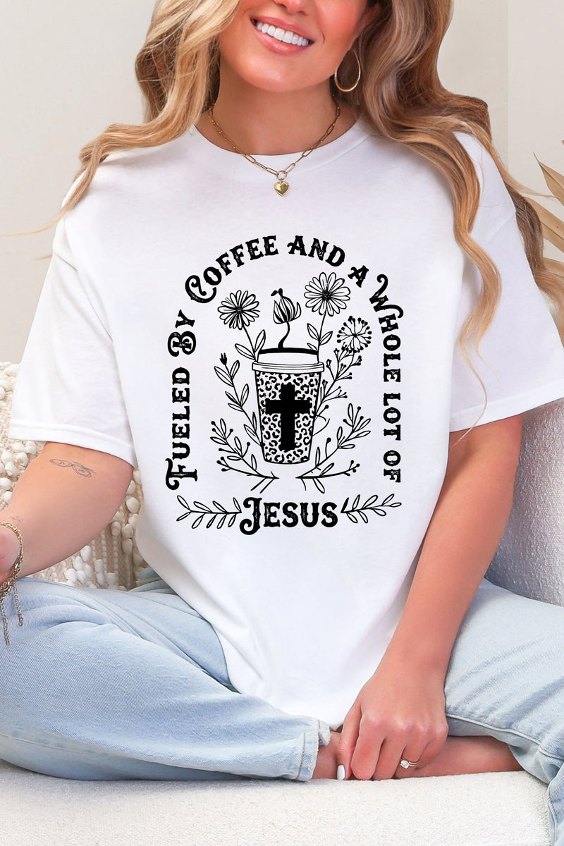 Black Coffee And A Whole Lotta Jesus Softstyle Adult T-Shirt