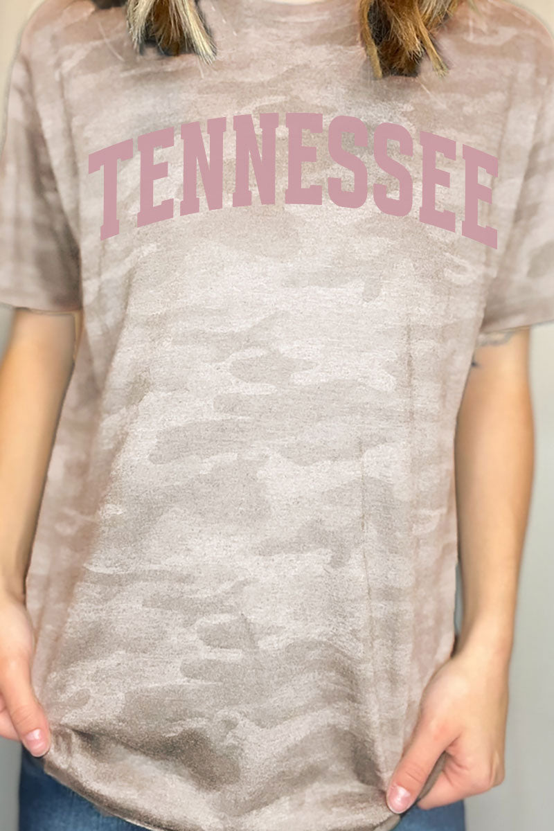 Pink Arched Tennessee Fine Jersey Tee
