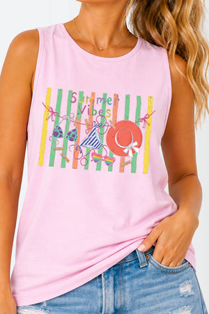 Bikini Summer Vibes Comfort Colors Cotton Tank Top