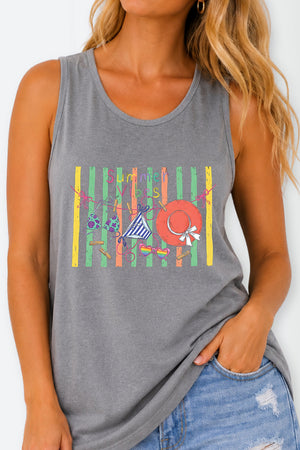 Bikini Summer Vibes Comfort Colors Cotton Tank Top