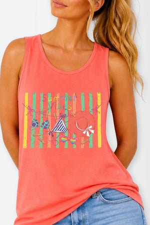 Bikini Summer Vibes Comfort Colors Cotton Tank Top